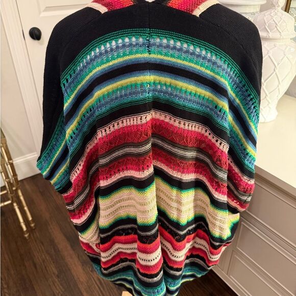 Lauren Ralph Lauren Red Tan Southwestern Drop Shoulder Cardigan-Z9 - Picture 4 of 6